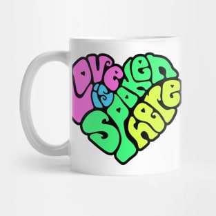 Love Is Spoken Here Neon Word Art Mug